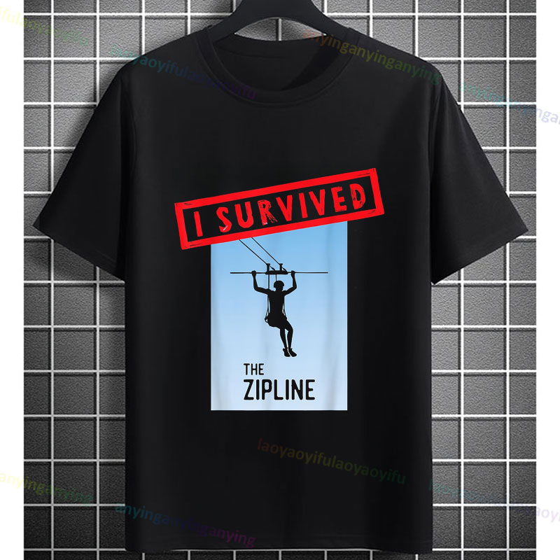 Outdoor Adventure Ziplines & Waterfall - Divertente maglietta grafica Adventure 