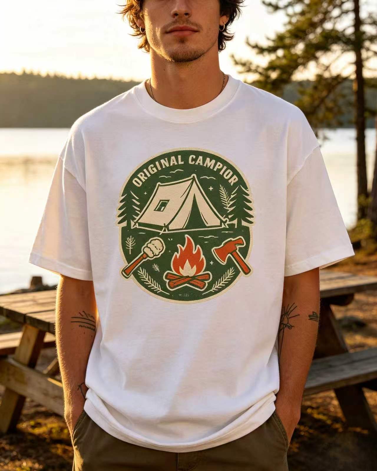 T-shirt Unisex Originale con G - Outdoor Adventure Tent recensione e prezzo