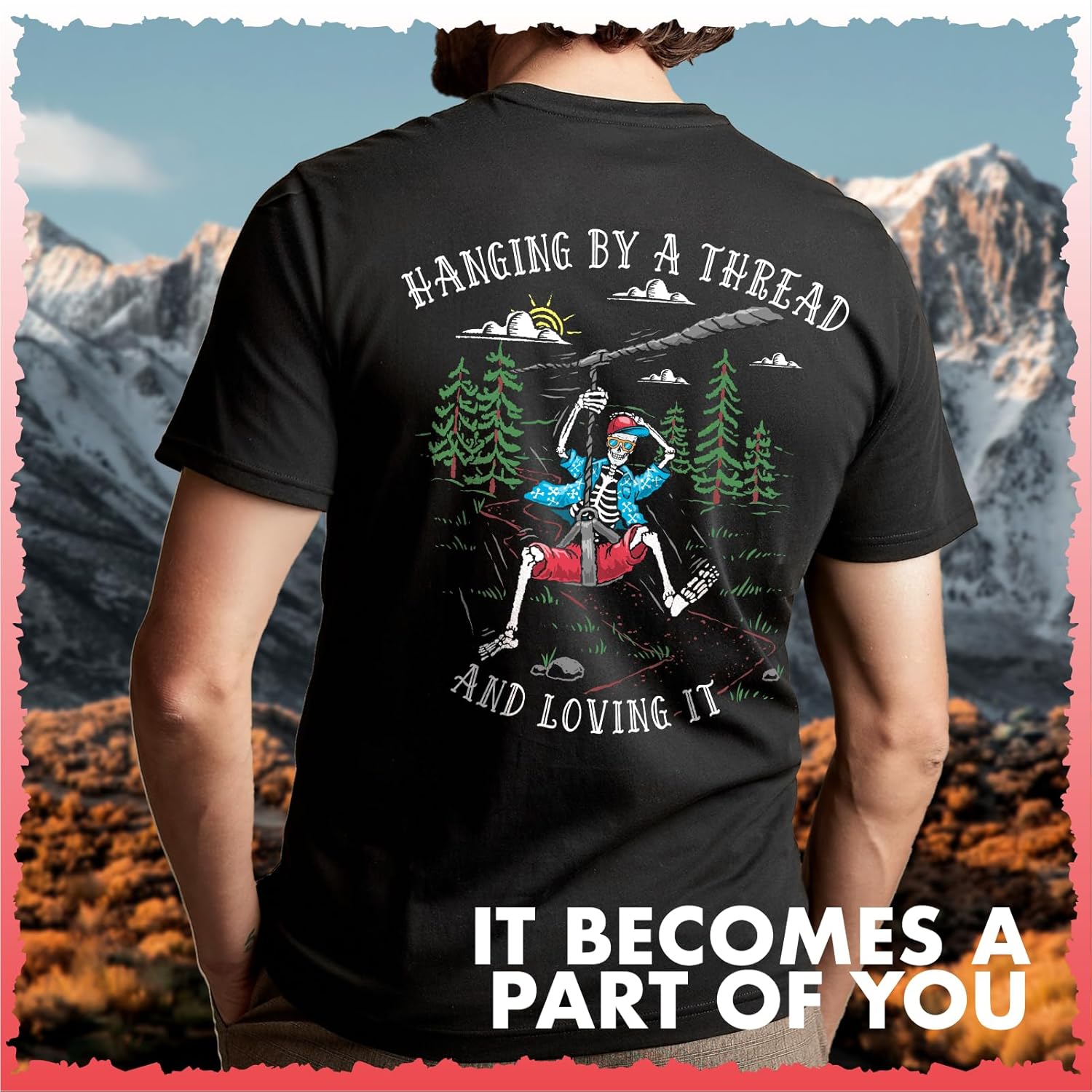 T-shirt con grafica Hanging By - Outdoor Adventure Ziplines & Waterfall recensione e prezzo