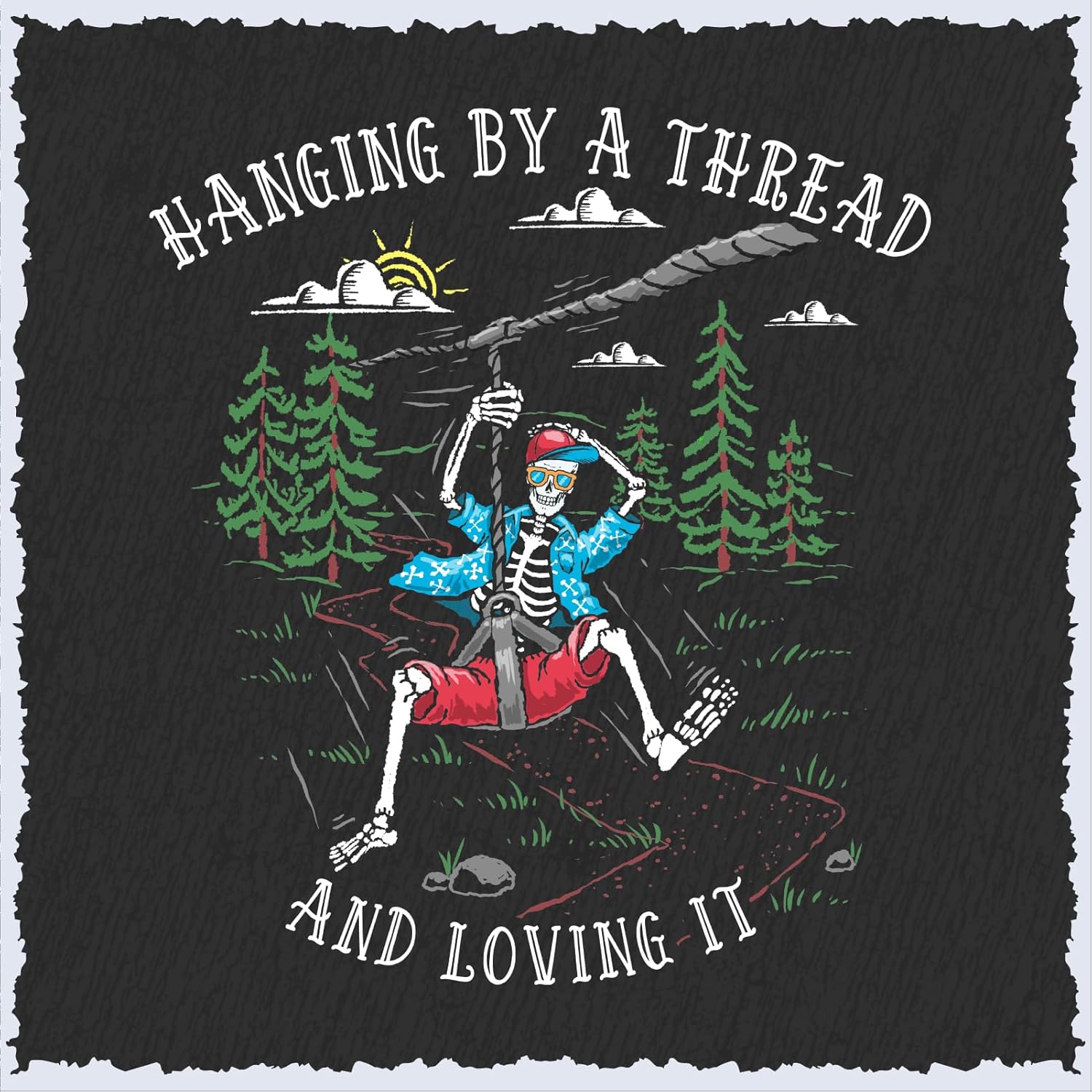 T-shirt con grafica Hanging By - Outdoor Adventure Ziplines & Waterfall recensione e prezzo