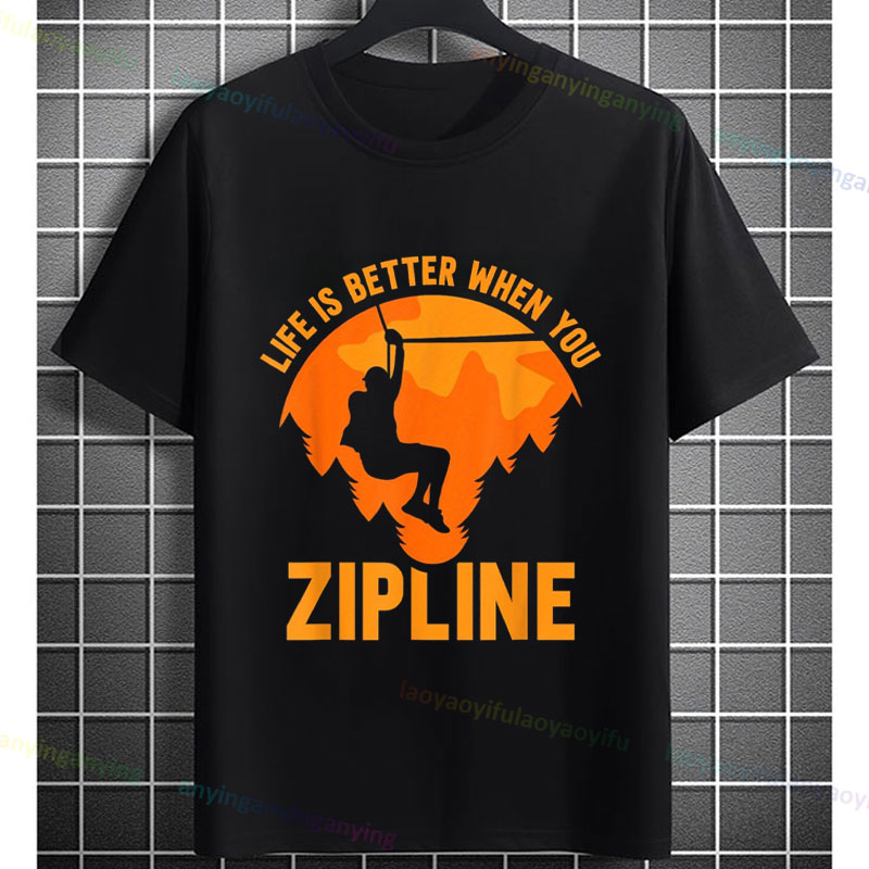 Divertente maglietta grafica A - Outdoor Adventure Ziplines & Waterfall recensione e prezzo